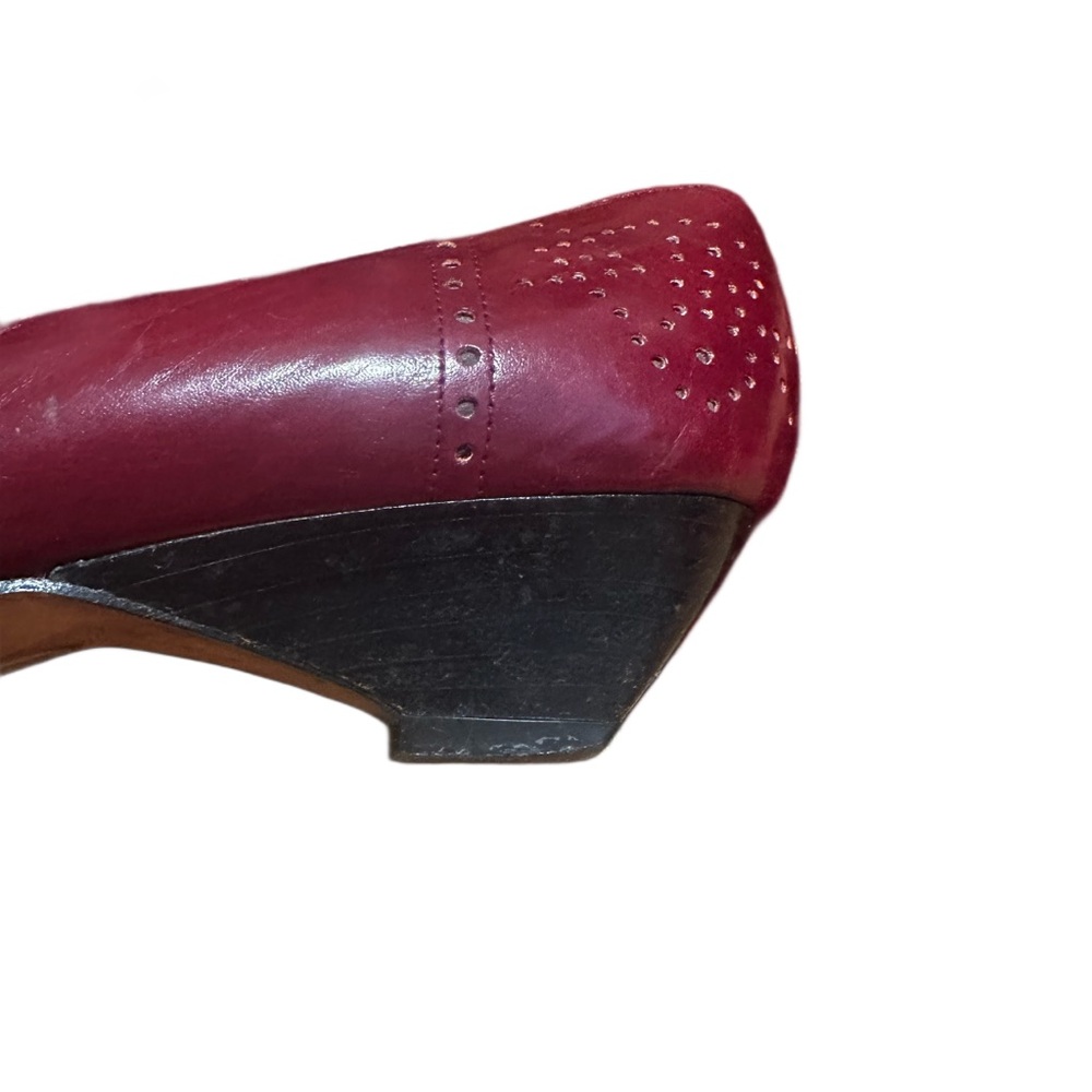 Vintage maroon/oxblood color‎  leather pumps size 7.5 89s 90s - Picture 3 of 6